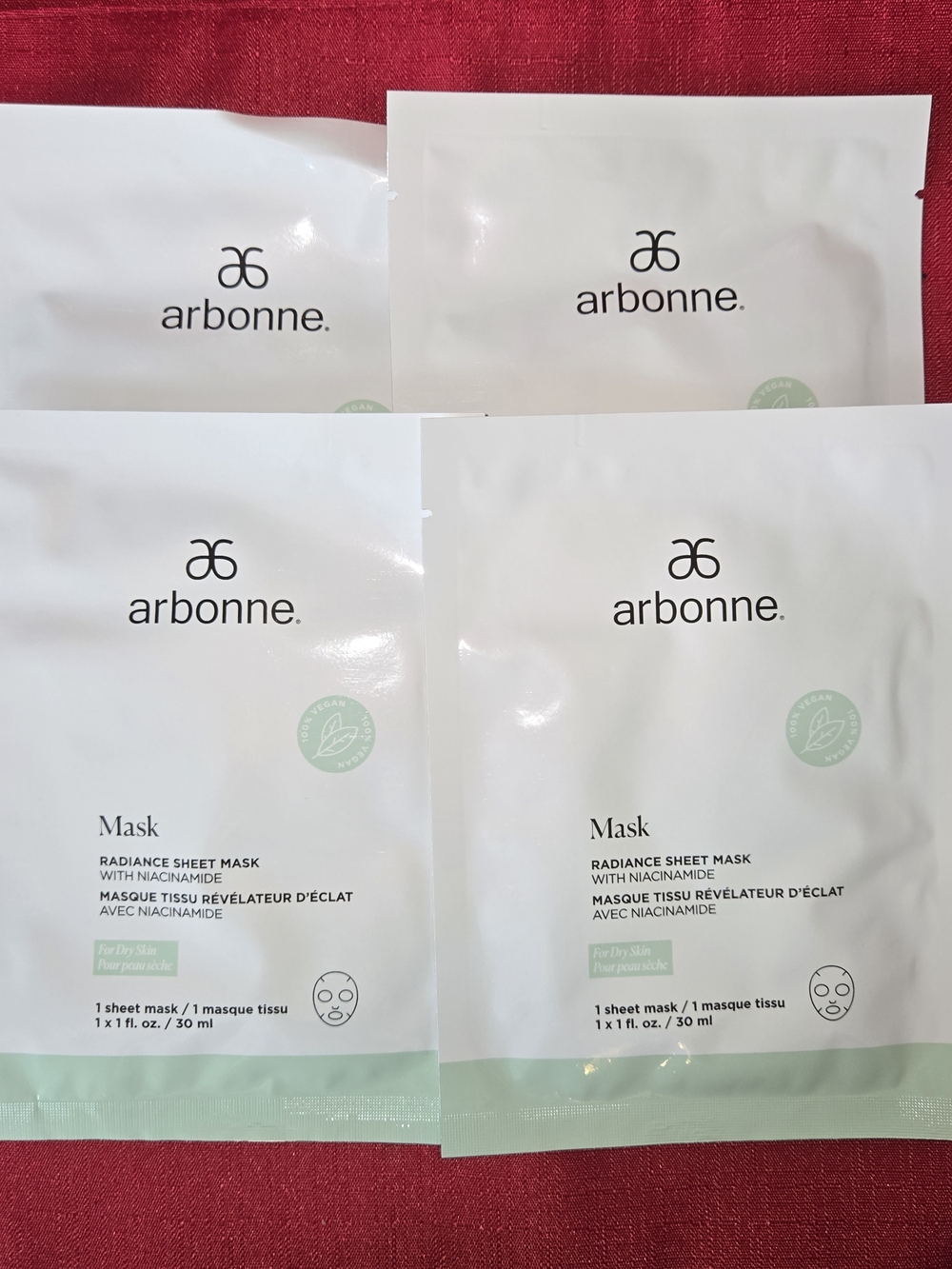 Arbonne Radiance Sheet Mask  (Pack of 4)